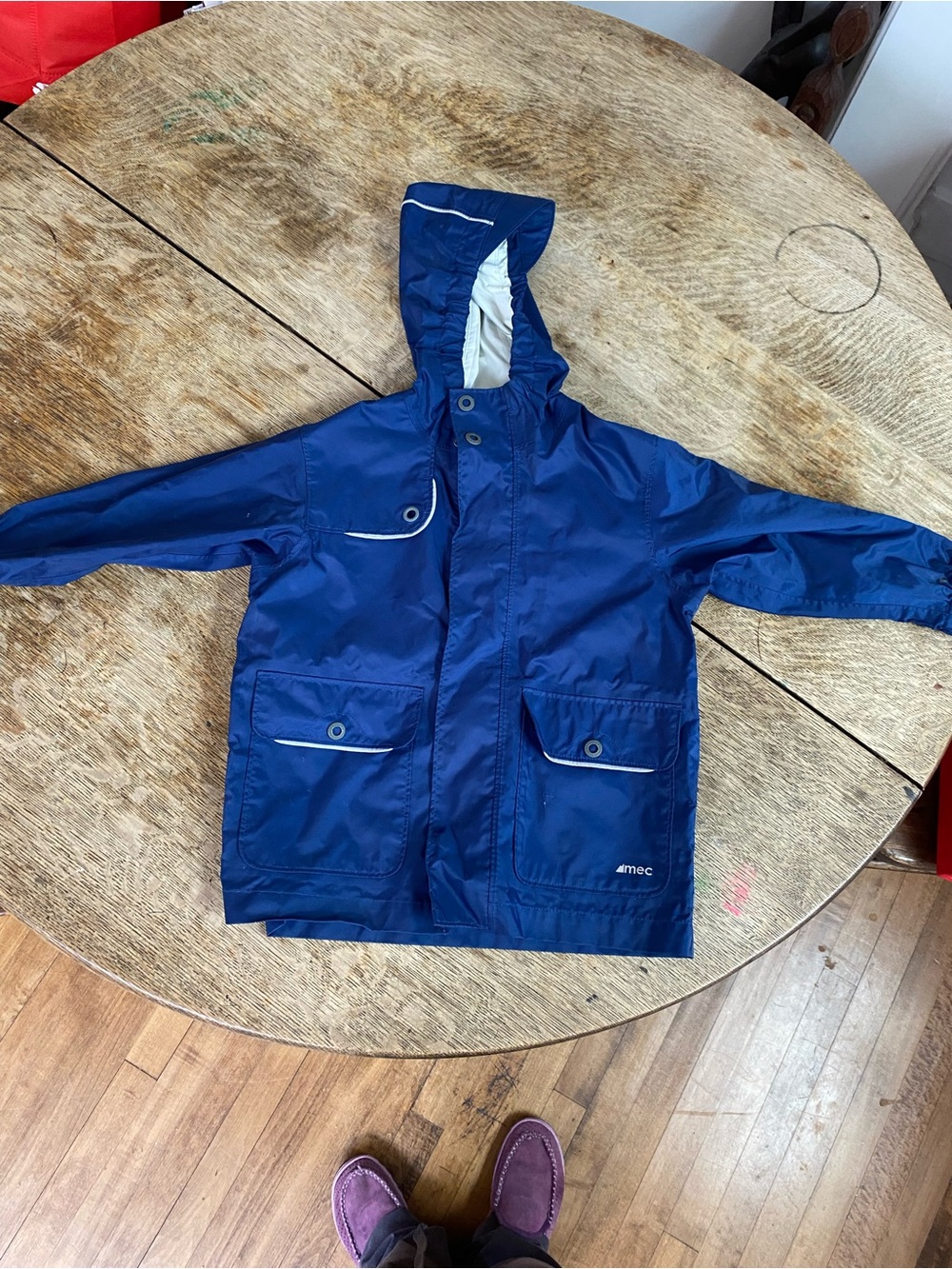 Kids Waterproof Royal Blue Raincoat - Lightweight Hooded Jacket